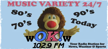WOKW OK! 102.9 logo