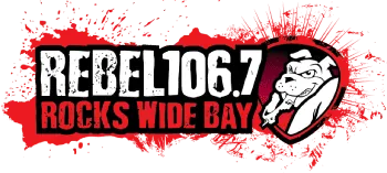 Rebel FM 106.7 Rocks Wide Bay logo